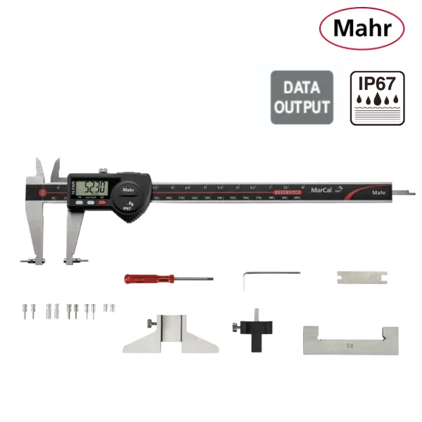Pied à coulisse numérique IP67 avec accessoires pour mesures spéciales MarCal 16 EWR-V