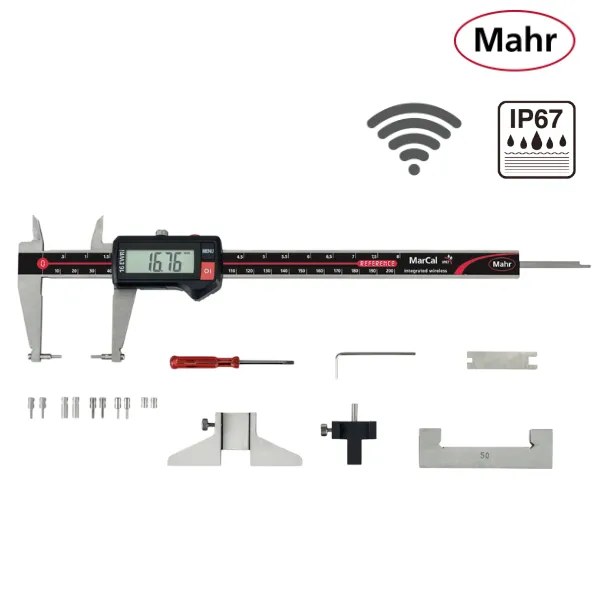Pied à coulisse numérique IP67 avec accessoires pour mesures spéciales sans fils MarCal 16 EWRi-V